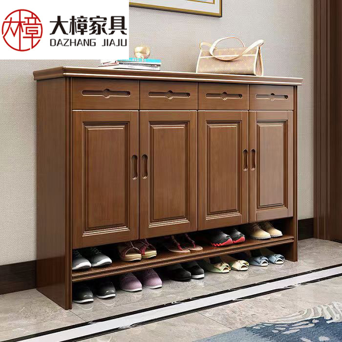 Home entrance wardrobe solid wood shoe cabinet, large capacity shoe cabinet for entryway