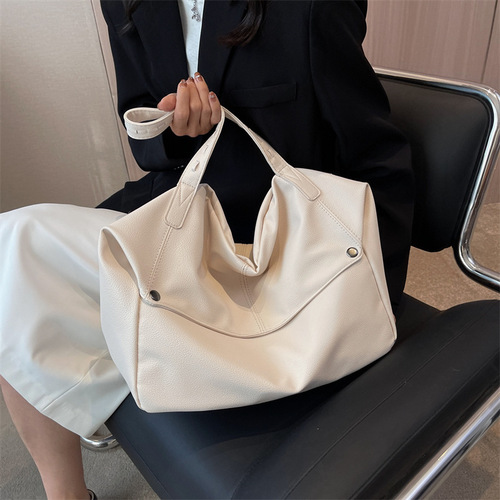 2024 New Model Women's Foreign Trade Large Capacity Fashion Versatile Shoulder and Crossbody Bag Trendy Solid Color Women's Handbag