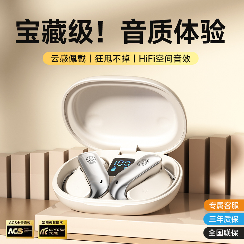 Bluetooth Headset Ear-Mounted Sports Model Upgraded Noise Reduction Ultra-Long Battery Life Dolby Sound Effect Digital Display Waterproof and Dustproof Wholesale