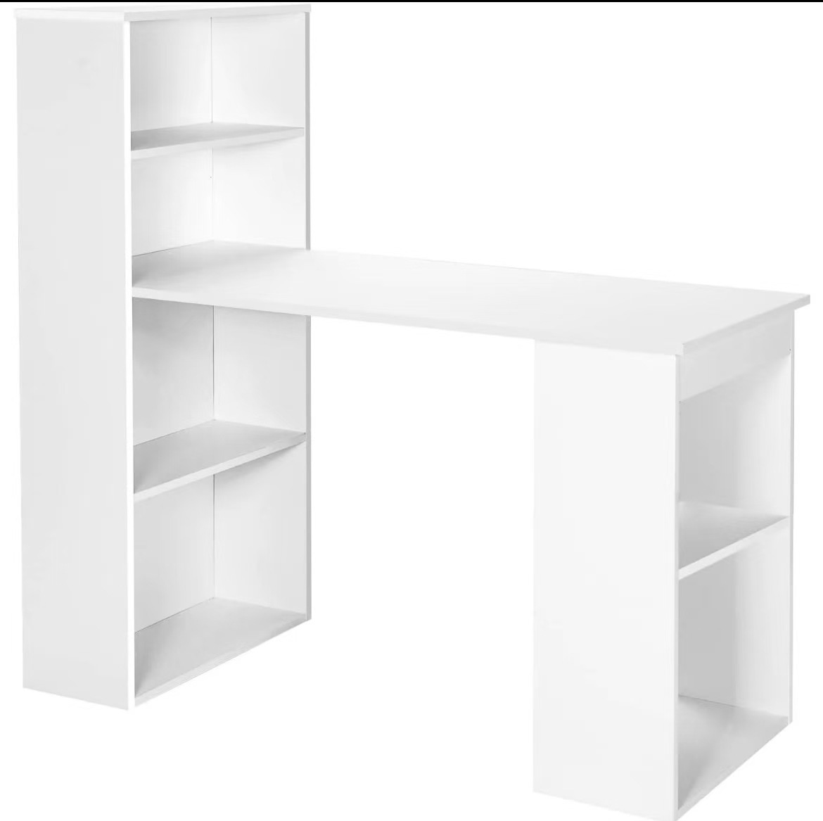 Agujero de gestión de cables escritorio de computadora portátil, escritorio de dormitorio, estación de trabajo de computadora (blanco)