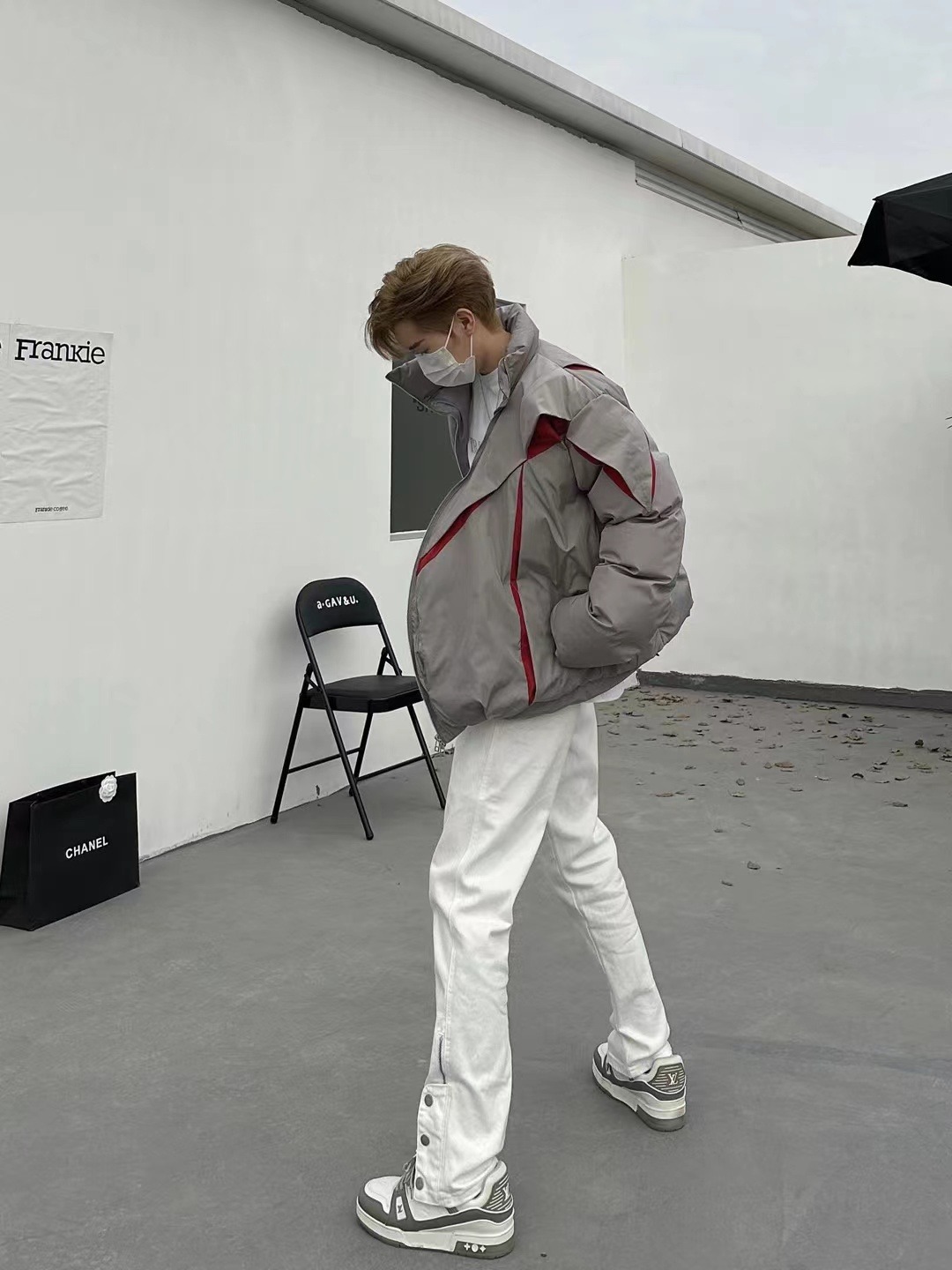 Estilo funcional americano pareja ropa de algodón acolchada marca de moda de los hombres de invierno nueva calle alta creativo engrosada abrigo de algodón Suelto