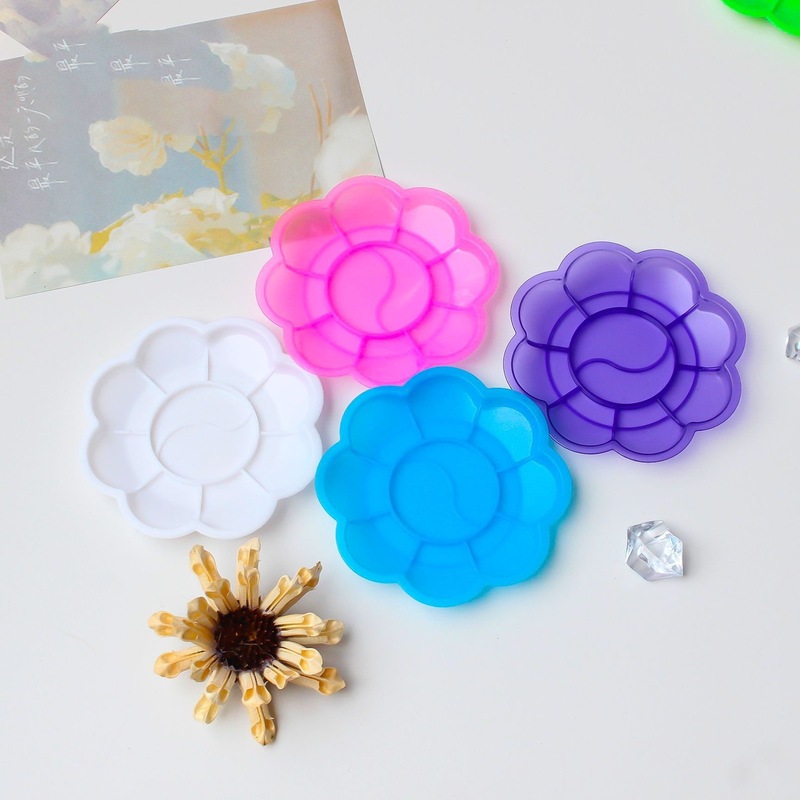 子供の絵画パレット 8.5 センチメートル水彩ガッシュ梅の花パレット DIY 絵画パレット卸売|undefined