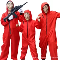 Взрослый играть cosplayDali Дали Бумажный дом Одежда Красный комбинезон Карточный домик Одежда с маской