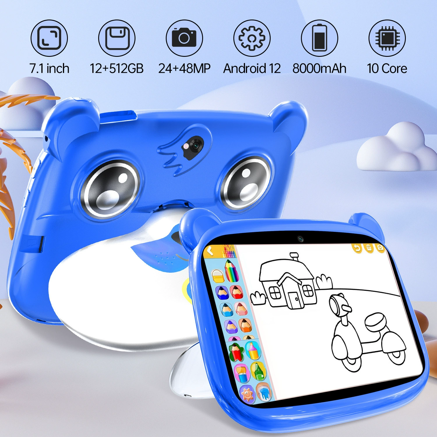 Игрушка, планшет, ноутбук, обучение, 2 в 1, 7 дюймов