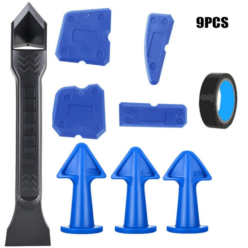 9件套美缝工具玻璃胶填缝涂抹器密封胶刮刀厨房修整