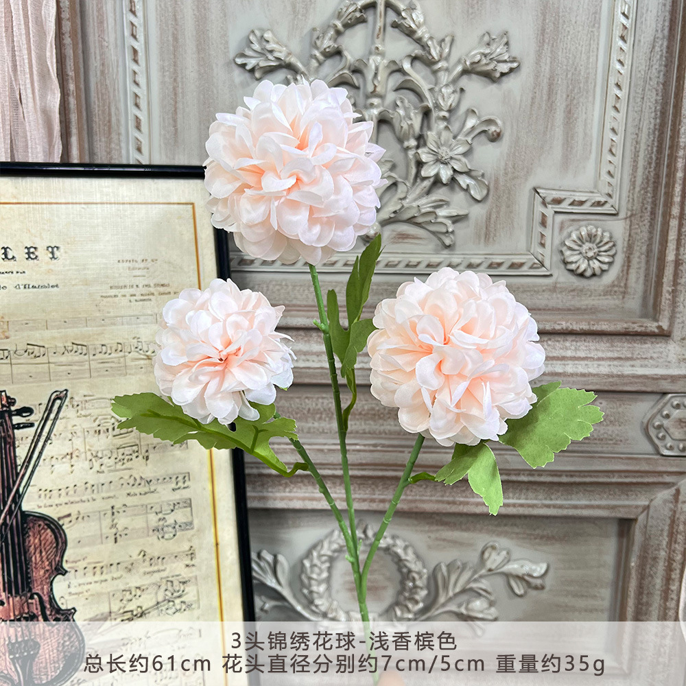 HZ-3头锦绣花球-浅香槟