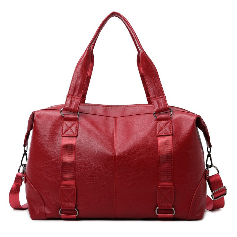 Bolso de viaje de cuero suave para hombre Bolso de equipaje de corta distancia de viaje de negocios de gran capacidad Bolso de hombro de fitness de almacenamiento