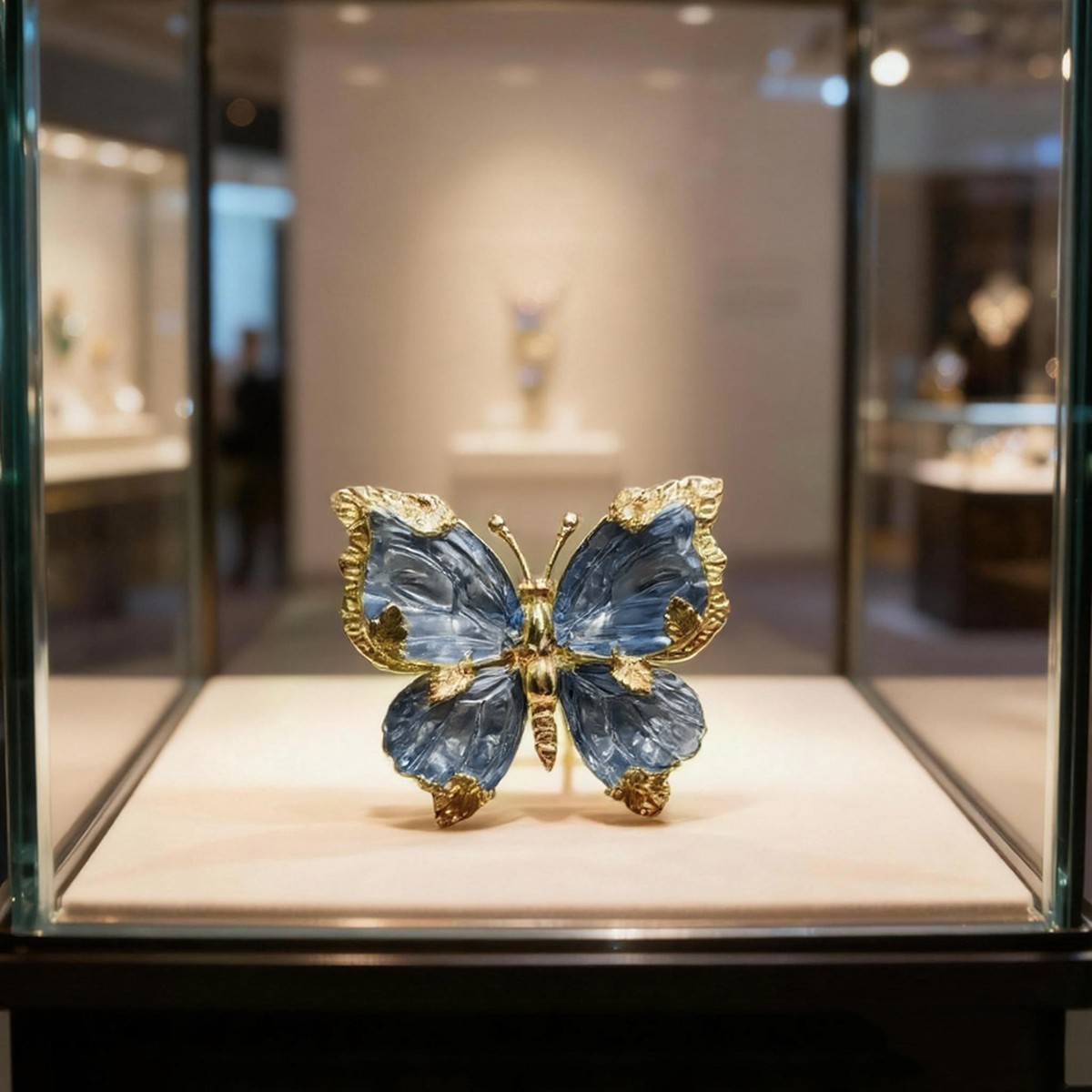 Boshin Cloud Original High-End Retro Crystal Butterfly Brooch Pendant Brooch Dual-Purpose Original Design Corsage