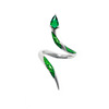 The wrapped snake -shaped drip ring on the fingertips is cold, Slytherin enamel color green snake garden girl index finger