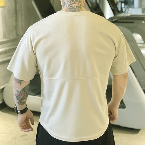 夏季 肌肉健身衣 男兄弟运动短袖宽松透气器械训练服半袖 T恤