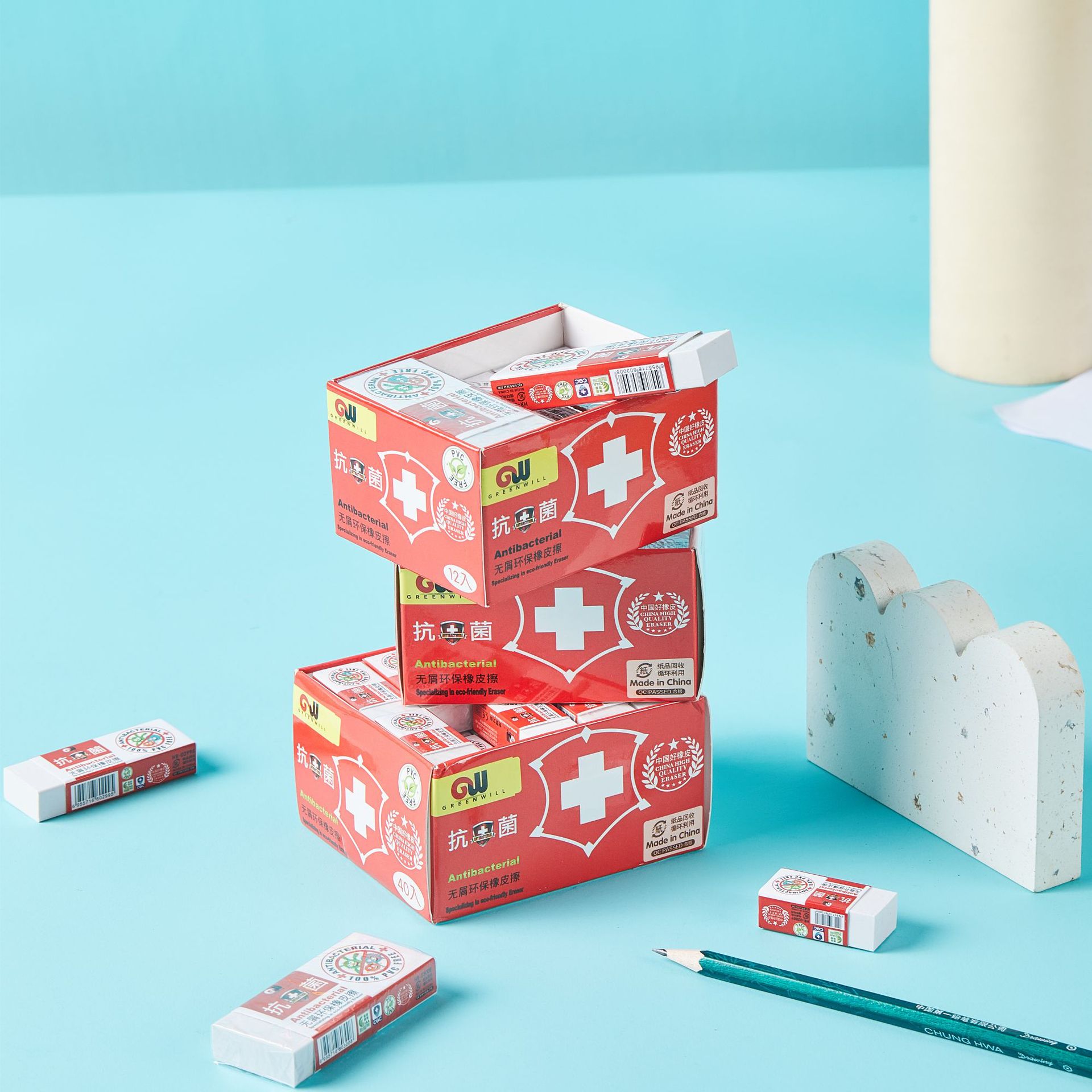 Eraser alumno lápiz Eraser antibacteriano sin goma Eraser