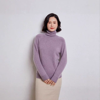 秋冬新款七针双股加厚高翻领纯羊毛衫女长袖套头保暖打底衫毛衣