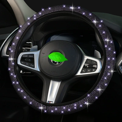 Steering wheel cover — Cover, Fully Encrusted with Diamonds - light-violet-38cm