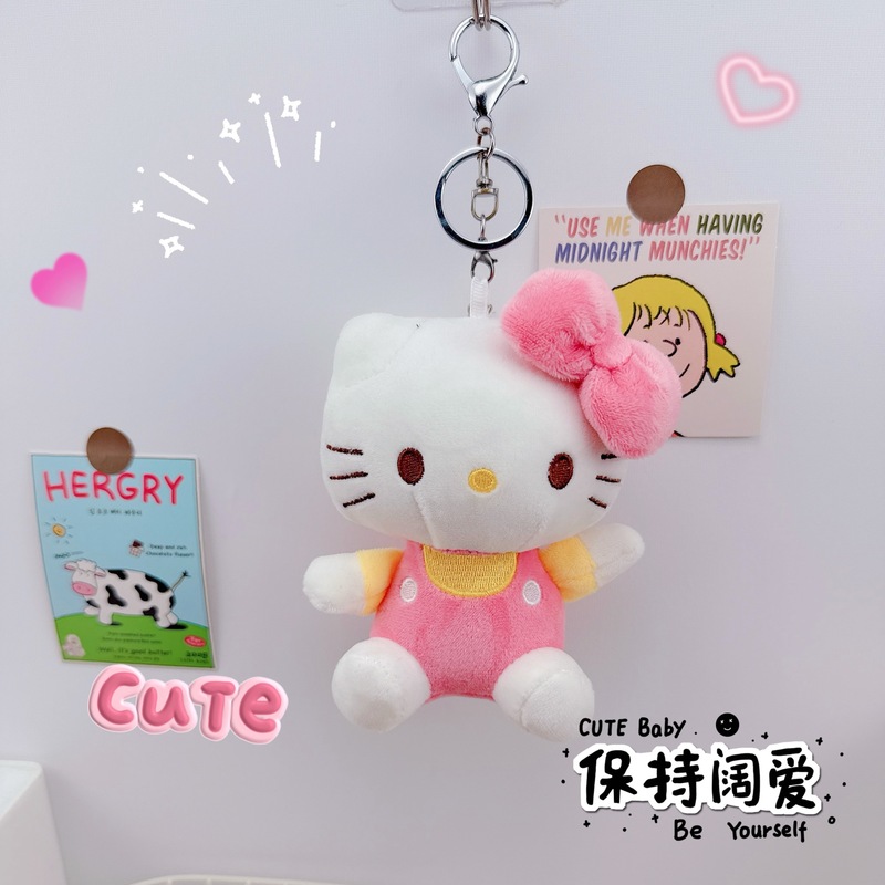 かわいいクラシックケイト猫キーホルダーペンダントクリエイティブぬいぐるみガールハート kt 猫スクールバッグ小さなペンダント人形マシン|undefined