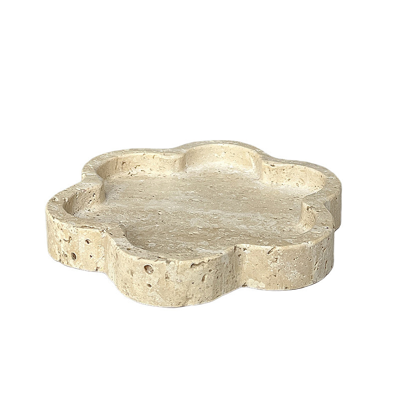 Simple Modern Marble Tray Fruit Plate Decoration for Model Room, Living Room Coffee Table, Study Room, Bedroom Dining Table, Home Decor