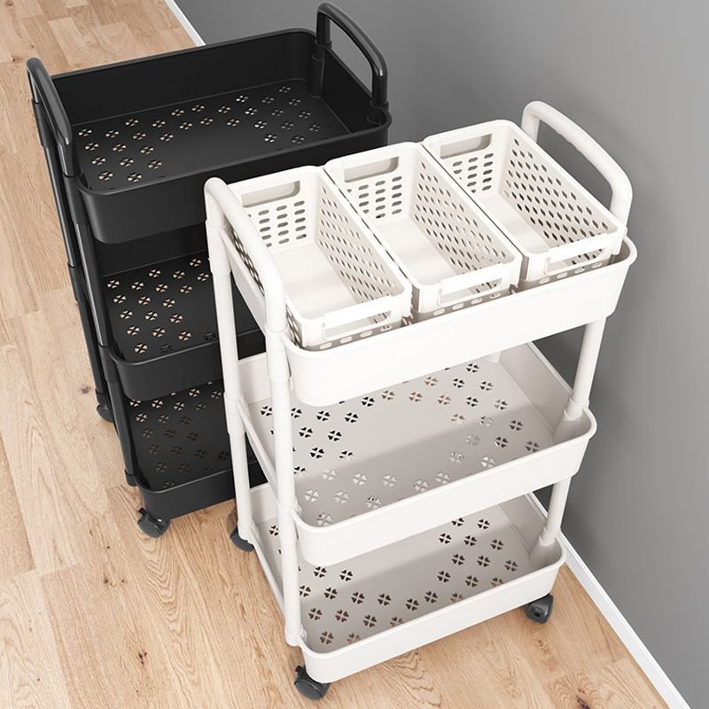 Trolley Storage Rack Floor-Standing Multi-Layer Mobile Kitchen Vegetable Basket Bathroom Toilet Snack Storage Box Bookshelf Cabinet