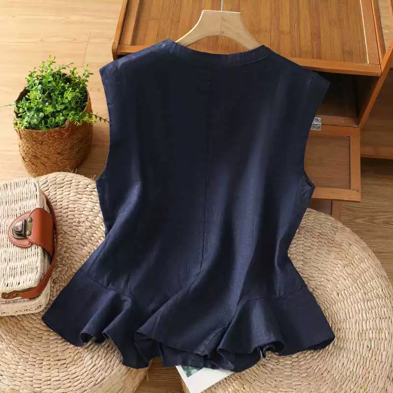 Cute summer brace with a round collar, universal doll sleevless