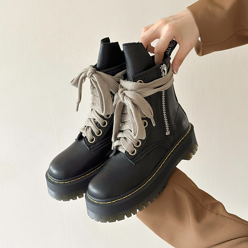 Herbst- und Winteroberbekleidung, runde Zehen, quadratischer Absatz, Autonähte, Motorradstiefel, trendige, coole, hübsche kurze Damenschuhe_voghion.com