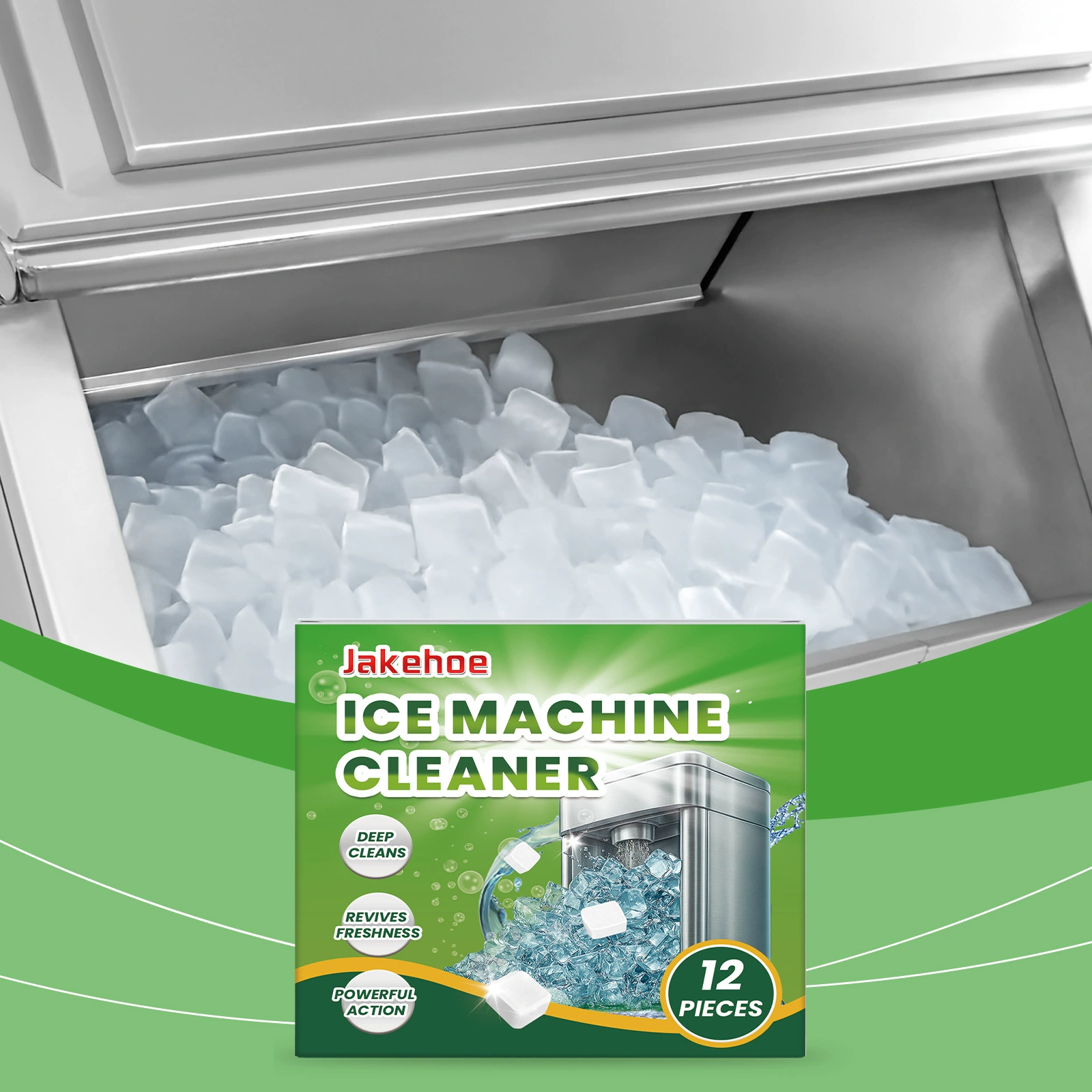 Таблетки для чистки льдогенератора JAKEHOE, нежная чистка, дезодорирующая шкала, ежедневные бытовые таблетки для чистки льдогенератора