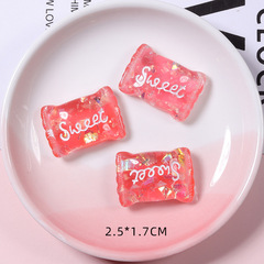 Fun sparkling transparent candy resin simulation food toy keychain earring pendant accessories DIY phone case sticker