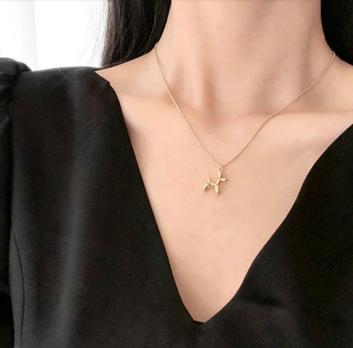 simple balloon pendant necklace three-dimensional dog alloy necklace