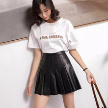 真皮百褶裙绵羊皮新款韩版半身裙短裙女通勤百褶显瘦女百搭时尚