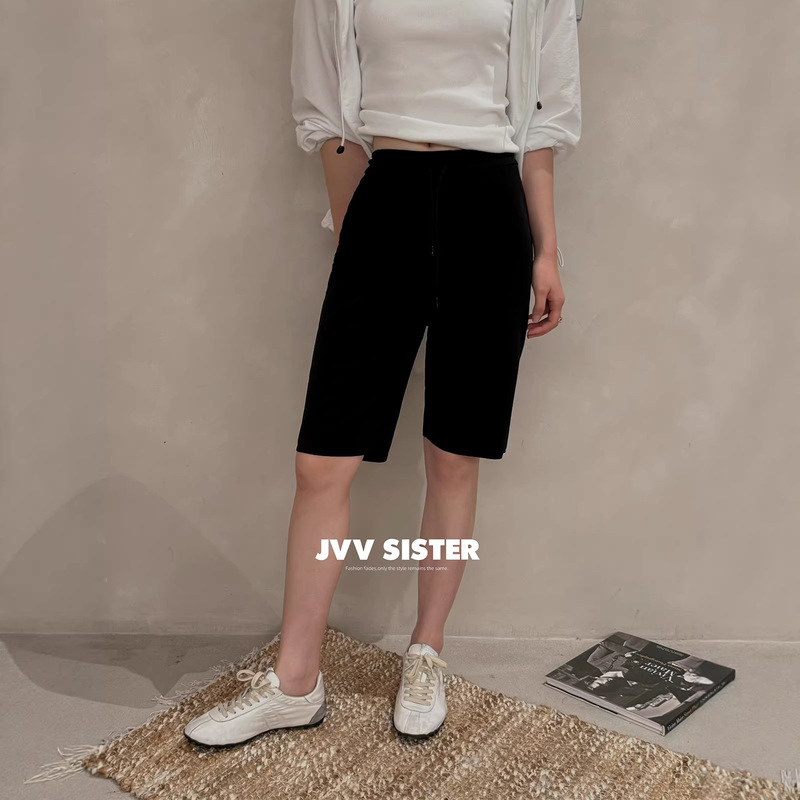 Jvv Thirteen Lines 2026 Summer New Elastic Waist Cycling Shorts Versatile Casual Mid-Length Shorts for Women Trendy 20010 Jvv Thirteen Lines 2026 Summer New Elastic Waist Cycling Shorts Versatile Casual Mid-Length Shorts for Women Trendy 20010