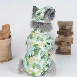 夏季狗狗衣服小型犬薄款花衬衫泰迪雪纳瑞柯基巴哥猫咪衣服宠物装