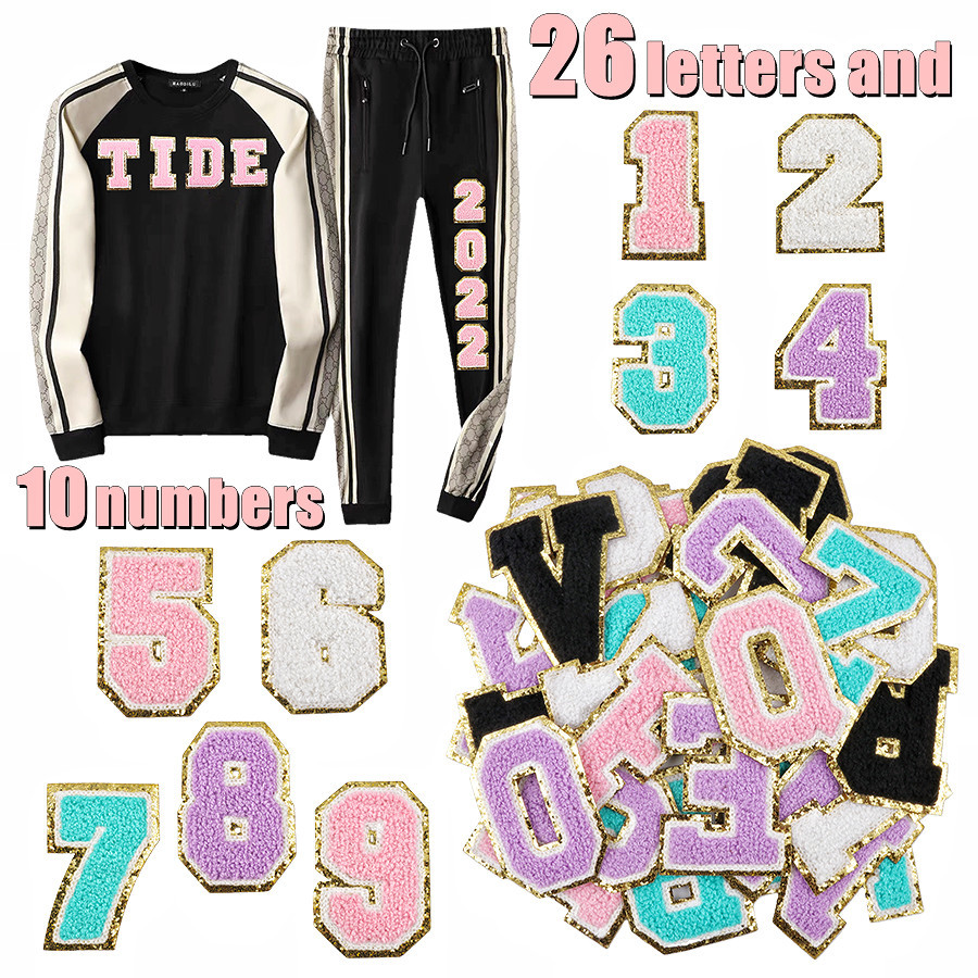 Embroidery English Alphabet Embroidery Cloth Sticker Clothing Bag Badge Patches Sticker Embroidery Label