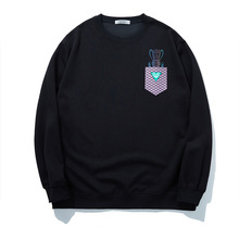 2024潮牌大码男装秋季个性兔子印花宽松男士加肥加大卫衣 DT5341