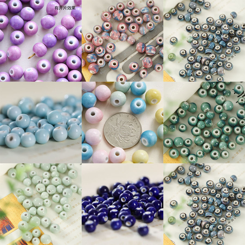 Ceramic jewelry pieces diy ceramic loose beads 10mm beads bracelet necklace woven materials student female homemade door