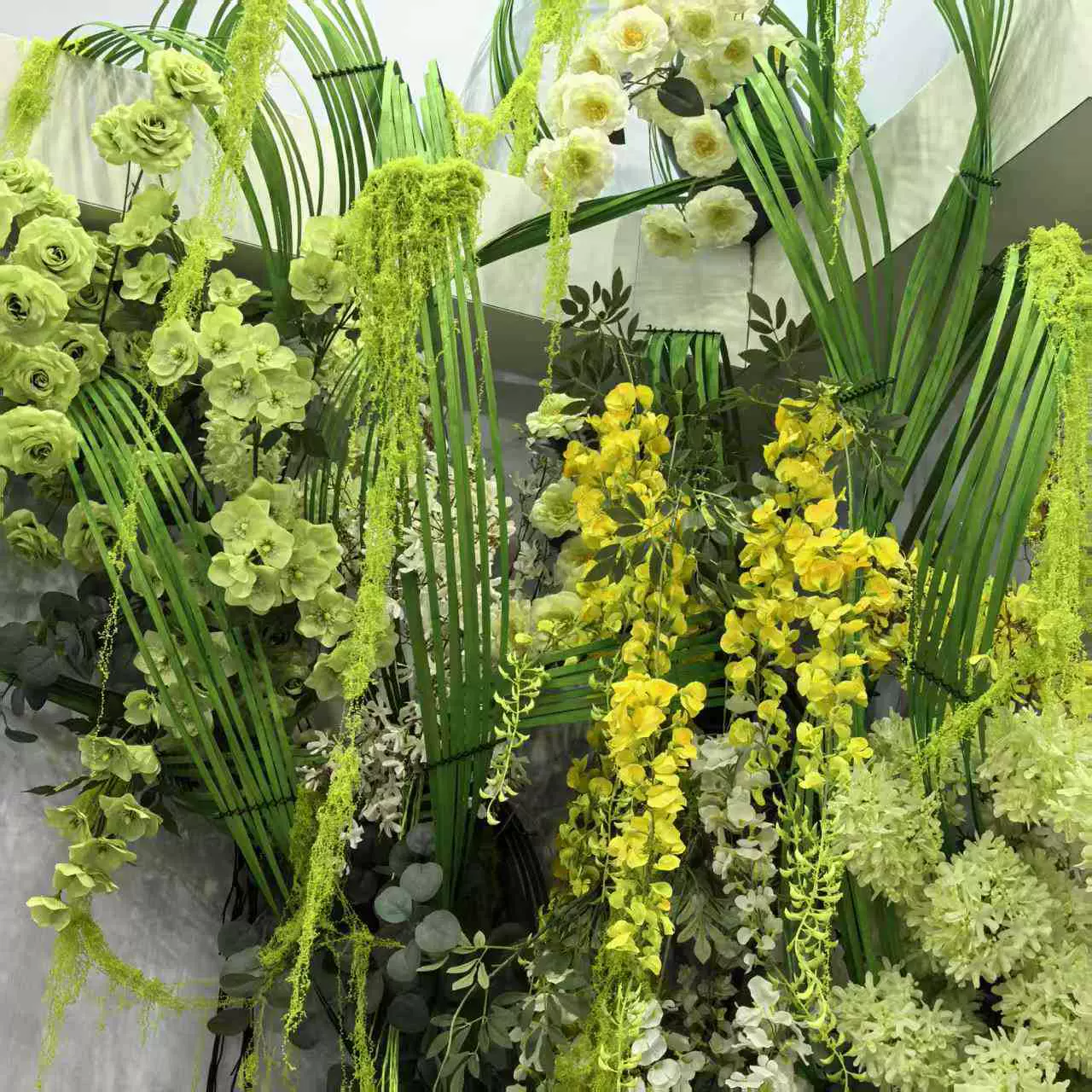 批发森系婚庆仿真花莫奈花园成品花艺酒店装饰橱窗布置摄影道具