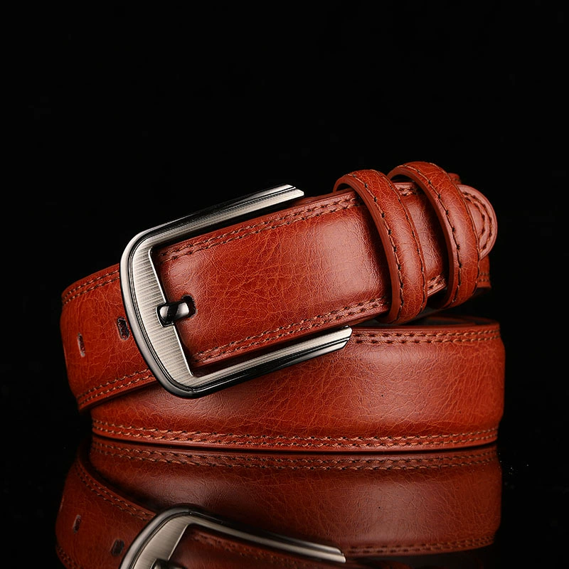 Belt, leather brown colored buckle, trousers