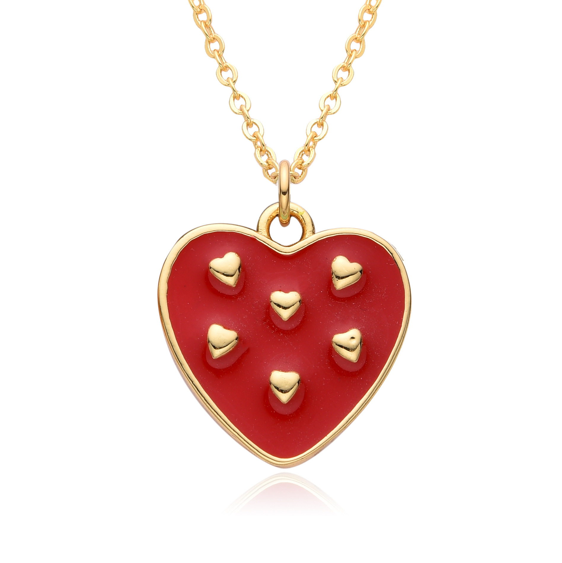 12g Weight Copper Pendant Material Pendant Necklace Classification Copper Chain Material 1 Piece Quantity Holiday, Daily, Street Occasion Copper Material Heart Shape Pattern Women's Gender Casual, Simple Style Style Copper Heart Shape Pendant Necklace 5