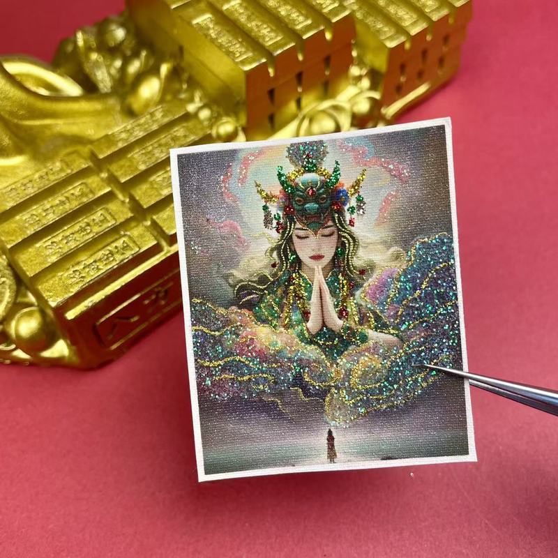 新工艺扎基拉姆前世今生唐卡画布西藏唐卡民族风守护神画芯饰品批|undefined