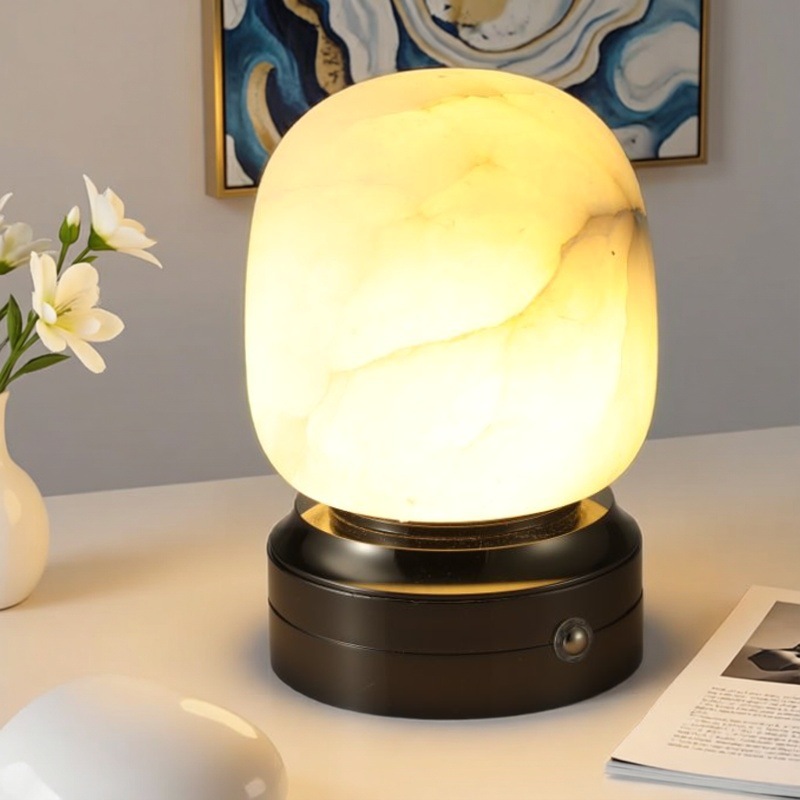 西班牙云石台灯房间卧室床头灯现代简约充电声控触动摸吧台氛围灯