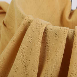 定制移圈罗纹布料 夏季棉类镂空透气针织双面提花布 婴童面料