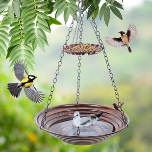 Hanging Bird Feeder Garden Bird Bath Tray Outdoor Bird Feeder Creative Water Feeder Rust-Proof Outdoor Durable