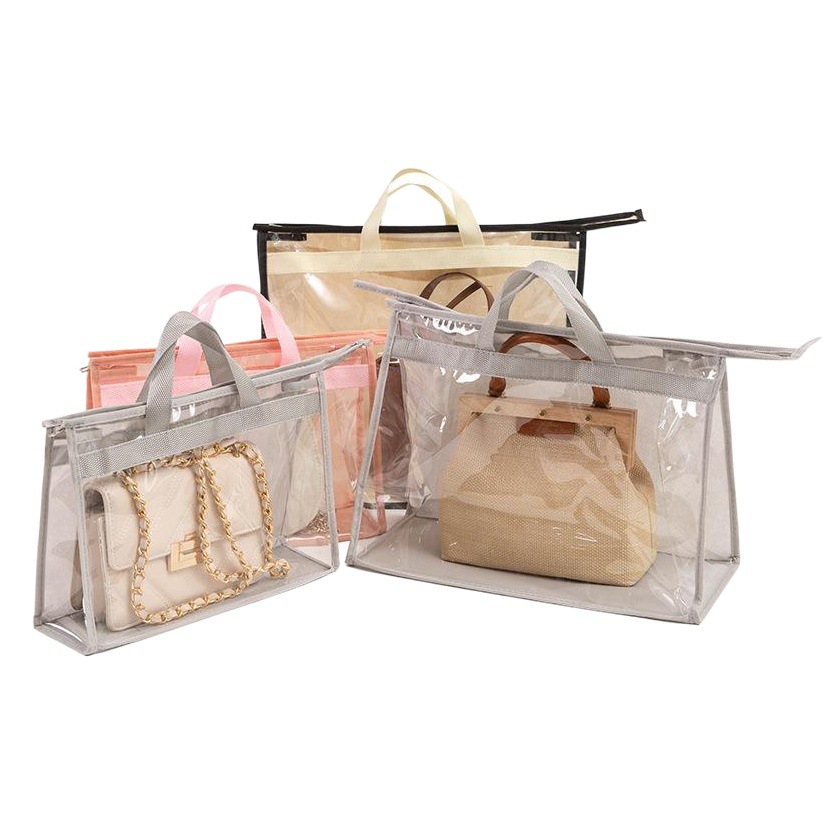 Bolsa de almacenamiento bolsa de armario colgando bolsa de almacenamiento de PVC transparente a prueba de polvo transpirable a prueba de humedad bolsa colgante bolsa de cuero bolsa protectora