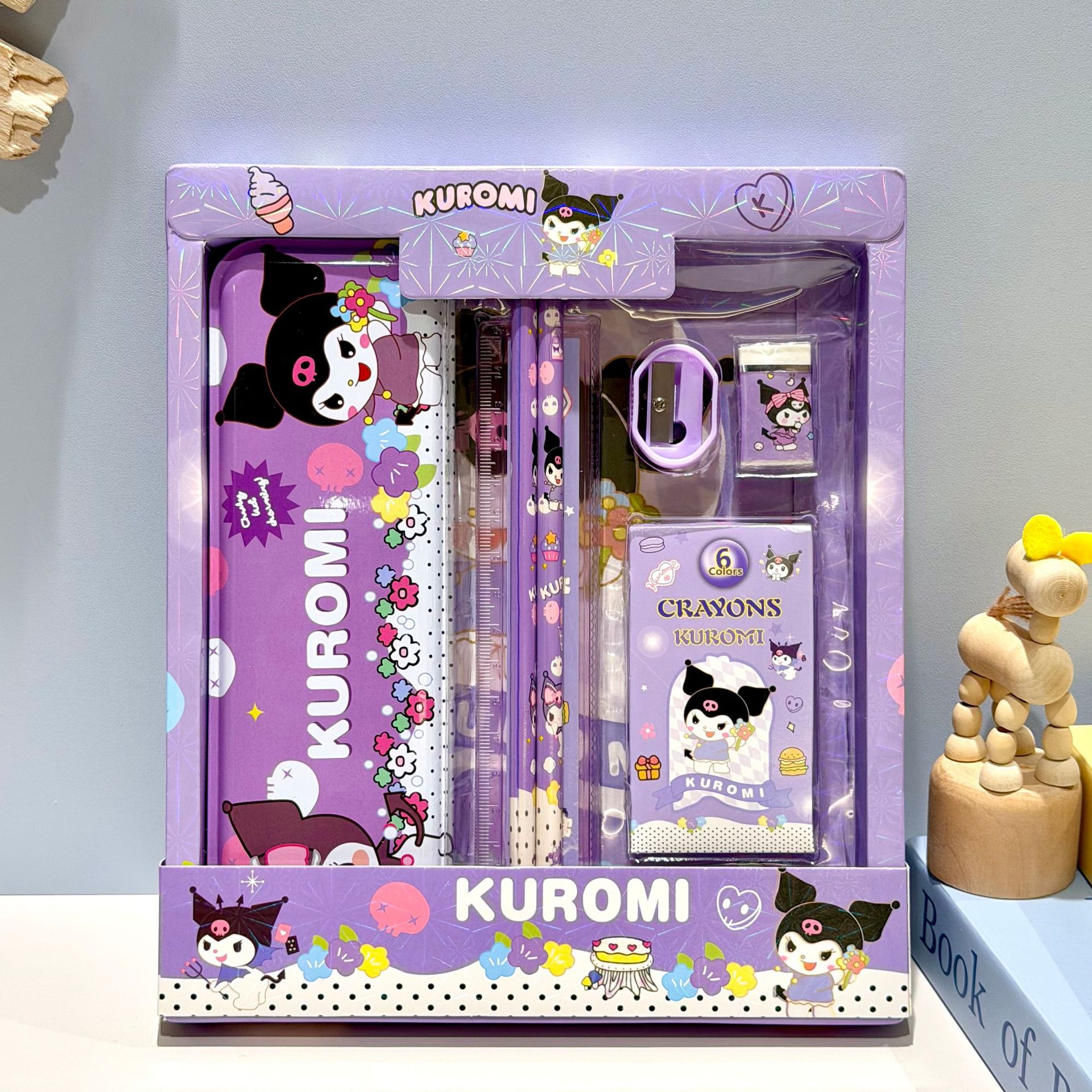 Caja de regalo de lápiz de dibujos animados, regla, cuchillo de lápiz, jardín de infantes, 1 de junio, papelería, caja de regalo