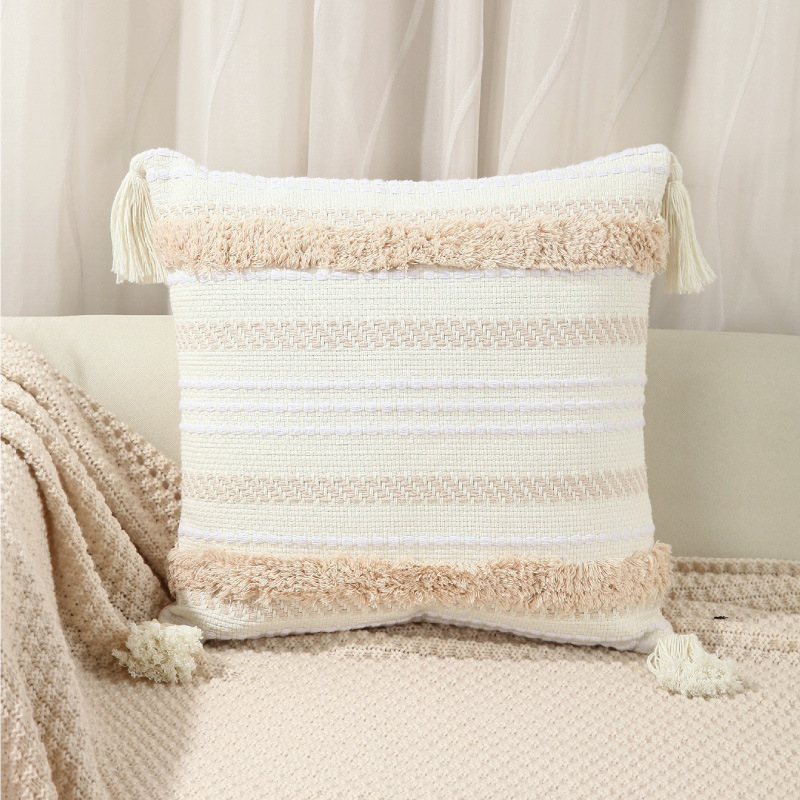 卸売ボヘミアンモロッコ織り腰枕クッションソファ枕寝室用芯入り枕カバー付きタフテッド枕