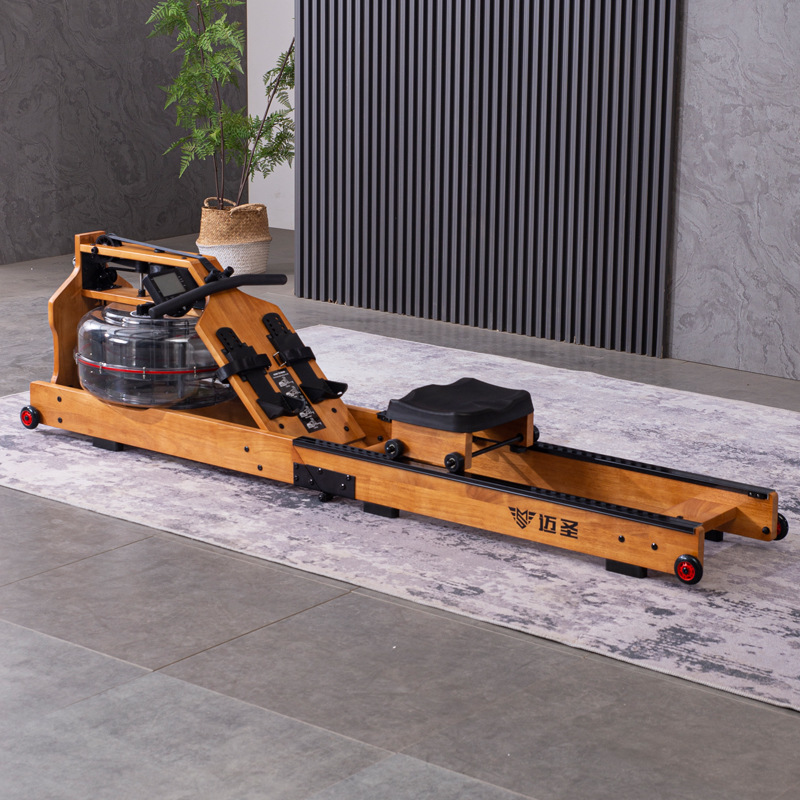 Maisheng resistencia al agua inteligente máquina de remo hogar comercial plegable máquina de remo equipo de fitness aeróbico de roble