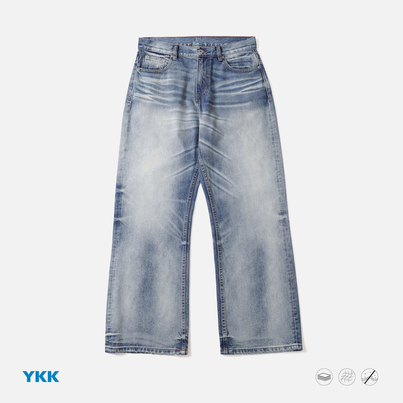 Trs Bull King Series | 26Ss Kanglong Nevada Washed 3D Cat Whisker Honeycomb Straight A-Line Jeans