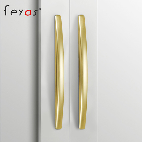 Drawer cabinet wardrobe door small pull handle curved black gold handle cabinet door in modern minimalist style zinc alloy