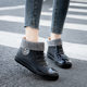 Fashionable Short Waterproof Shoes for Women, Adult Non-Slip Kitchen Rain Boots with Fleece Lining, Warm Student Non-Slip Rubber Shoes, Stylish and Versatile