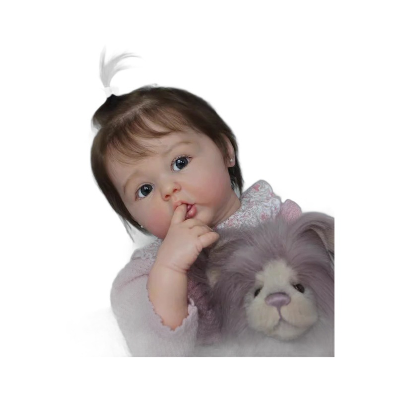 En stock 55cm simulación muñeca suave cuerpo completo vinilo renacido muñeca de los niños muñeca de juguete que acompaña