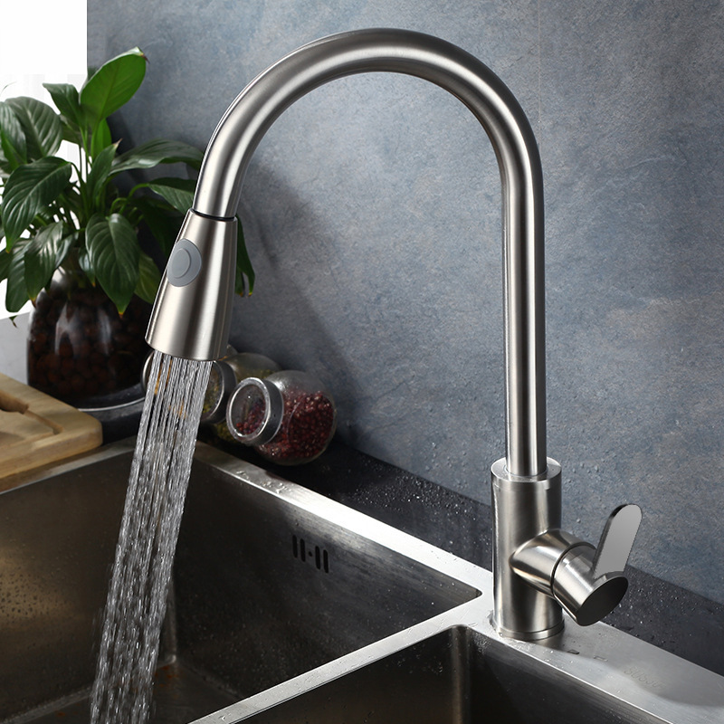 Stainless Steel Kitchen Pull-Out Hot and Cold Water Faucet for Home Use, Suitable for Sink, Laundry Basin, Balcony, Splash-Proof, Clearance Sale Stainless Steel Kitchen Pull-Out Hot and Cold Water Faucet for Home Use, Suitable for Sink, Laundry Basin, Balcony, Splash-Proof, Clearance Sale