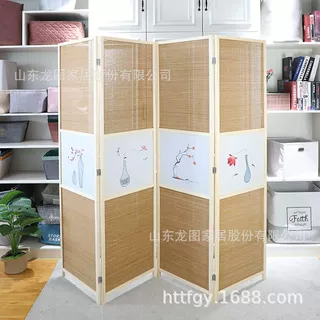 亚马逊新款屏风隔断定制加工折叠酒店幼儿园卧室竹制现代隔断