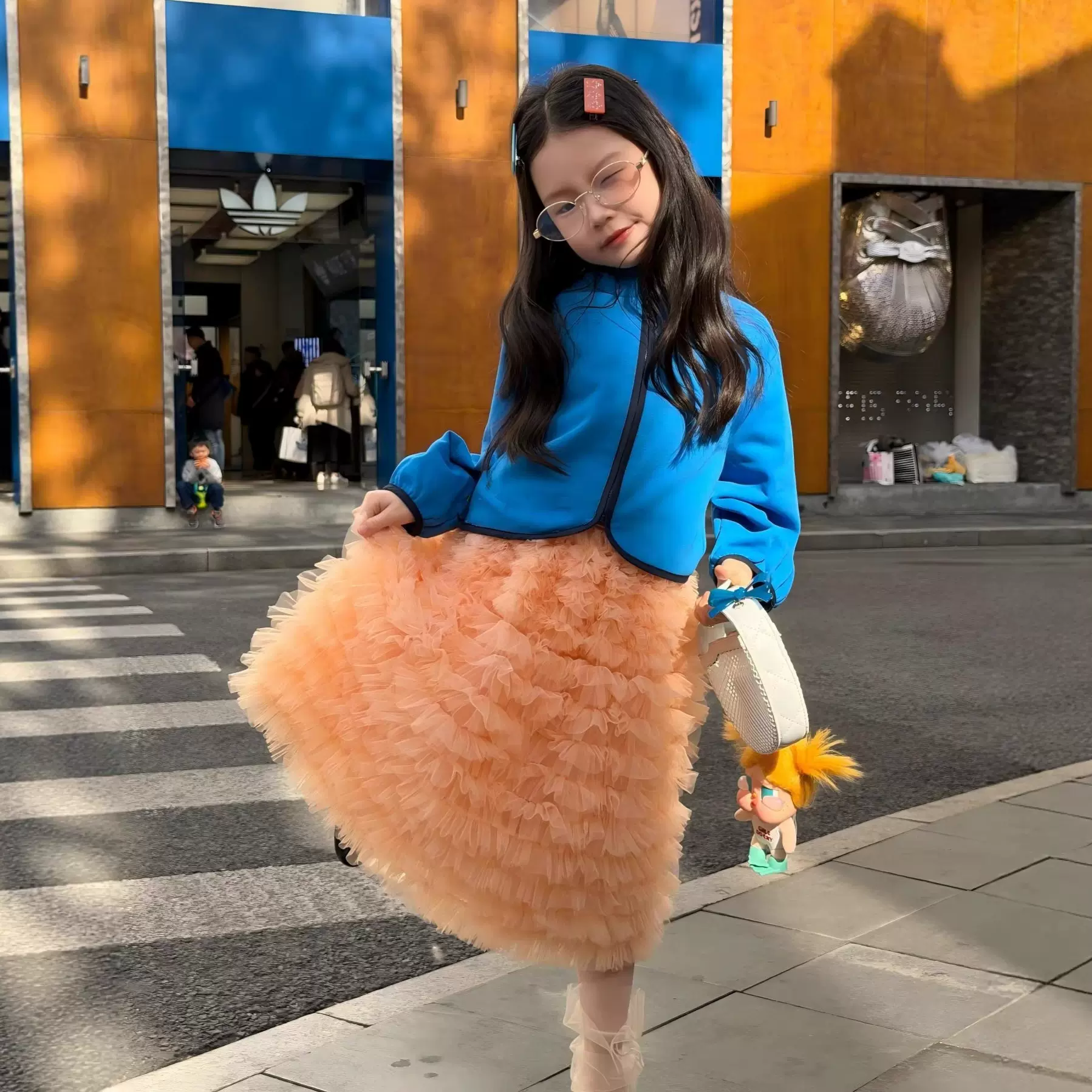 女童套装韩版2026春夏季新款针织毛线外套儿童蓬蓬纱裙童套装