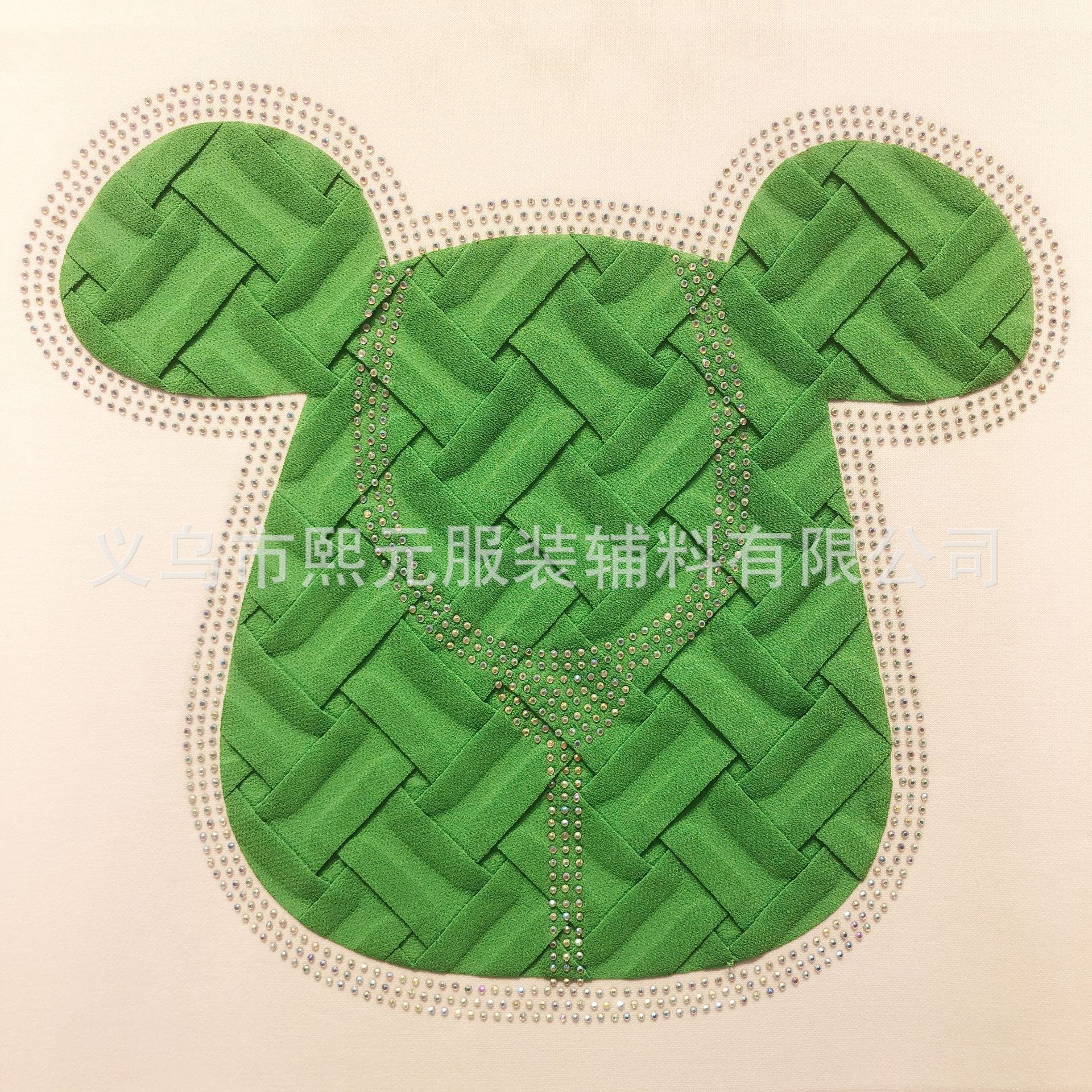 2022新款热销褶皱布布艺烫钻图案多种颜色潮流服装童装烫钻烫画图